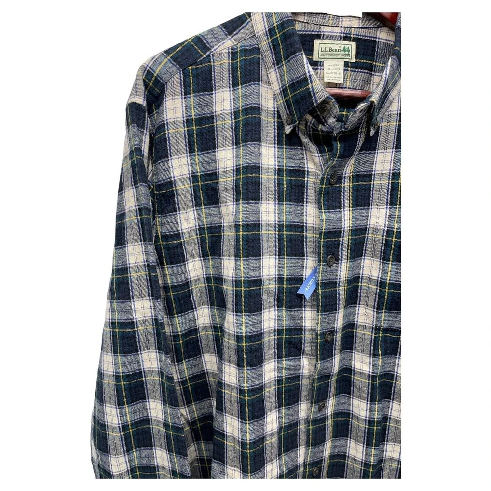 L.L.Bean Mens XL Plaid Button Down Long Sleeve‎ Shirt
